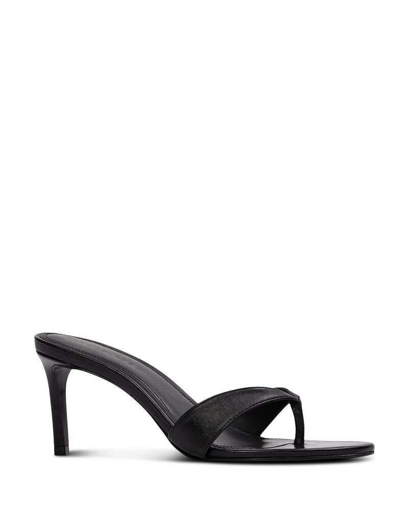 ブラックスエードスタジオ レディース シューズ サンダル Black Suede Studio Womens Aura 70 Thong Mule Sandals Black Leather ブラック