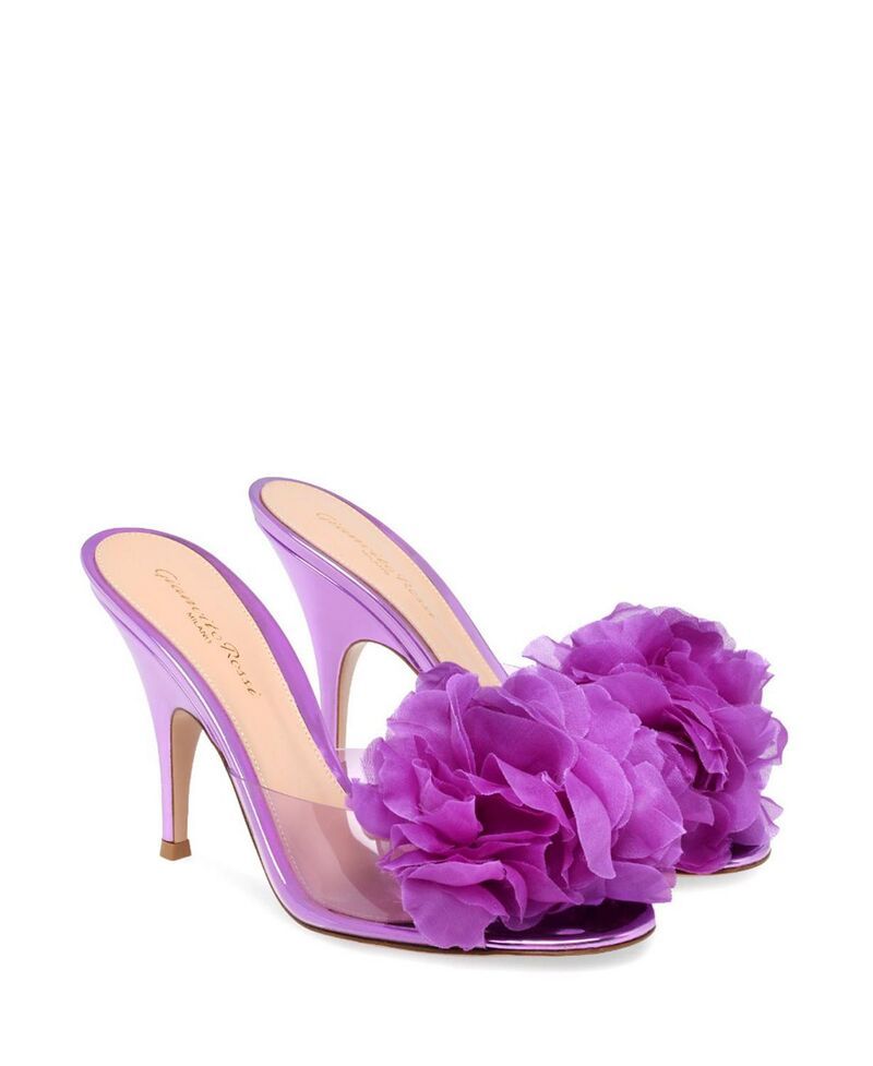 ジャンヴィト ロッシ レディース シューズ サンダル Gianvito Rossi Womens Igea Mules Purple SeeThrough Plexi パープル