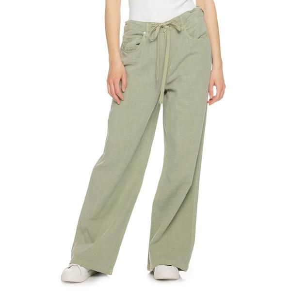 ブランクニューヨーク レディース ボトムス カジュアルパンツ リネン BlankNYC Baggy Drawstring Pants Linen High Rise Desert Sage セージ