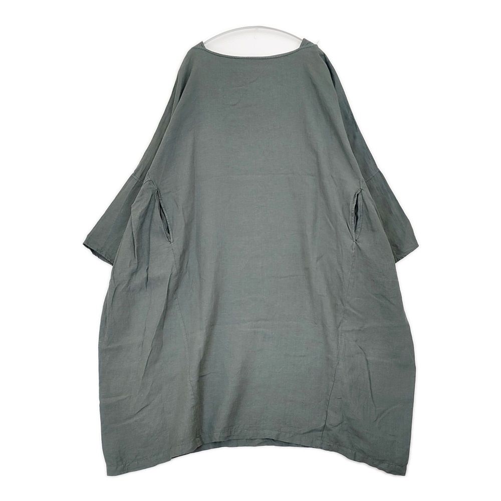 nest Robe 01193-1302 リネンドルマントラペーズワンピース ワイドシルエット ワンピース グリーングレー レディース ネストローブ【中古】6-0511M△