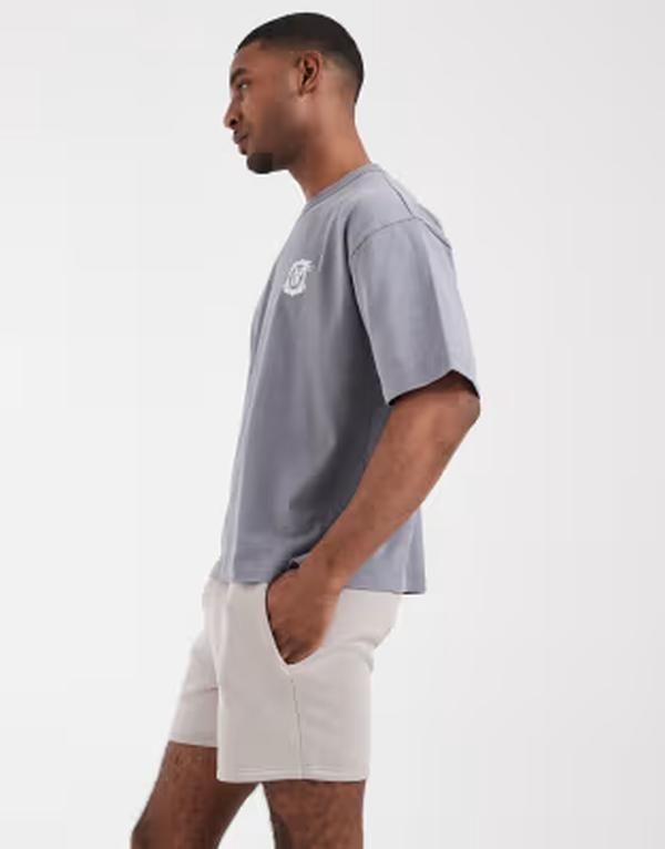 エイソス メンズ ボトムス ハーフパンツ・ショーツ スリムフィット ショートパンツ ジャージー ASOS DESIGN essentialslim fit jersey shortsWEATSHIRT GRAY グレー 7,965円