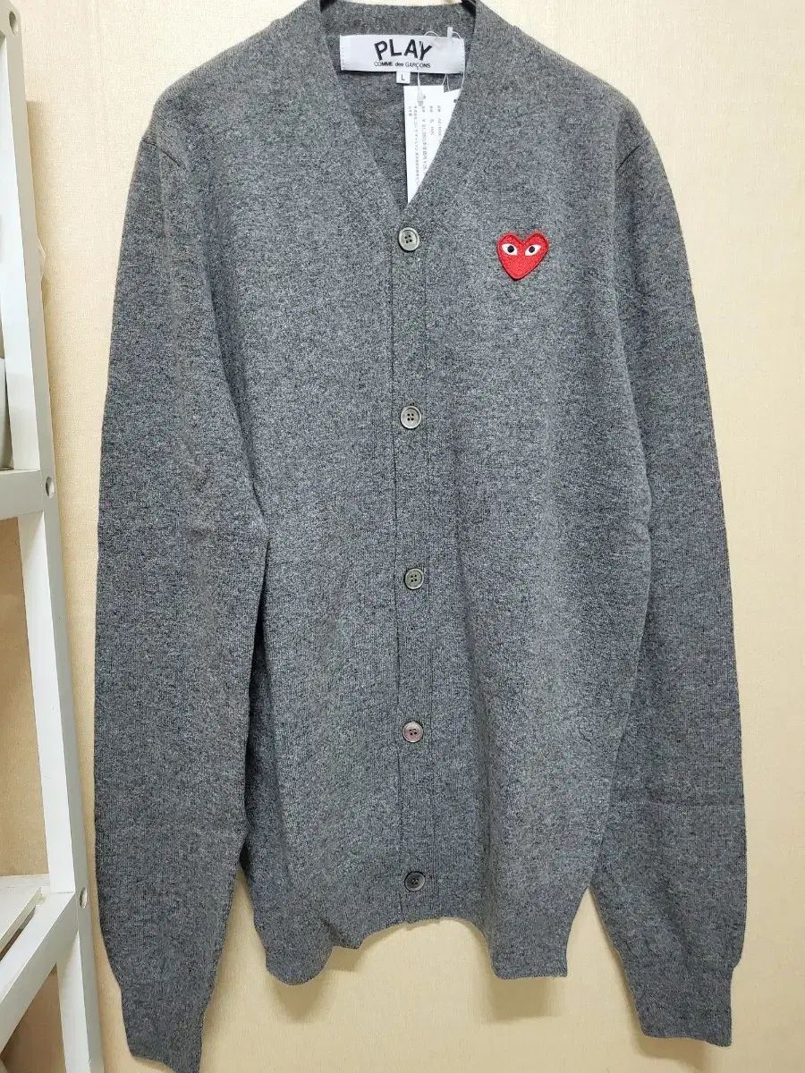 (新品) COMME des GARCONS コム・デ・ギャルソン グレー ユニセックス カーディガン L サイズ