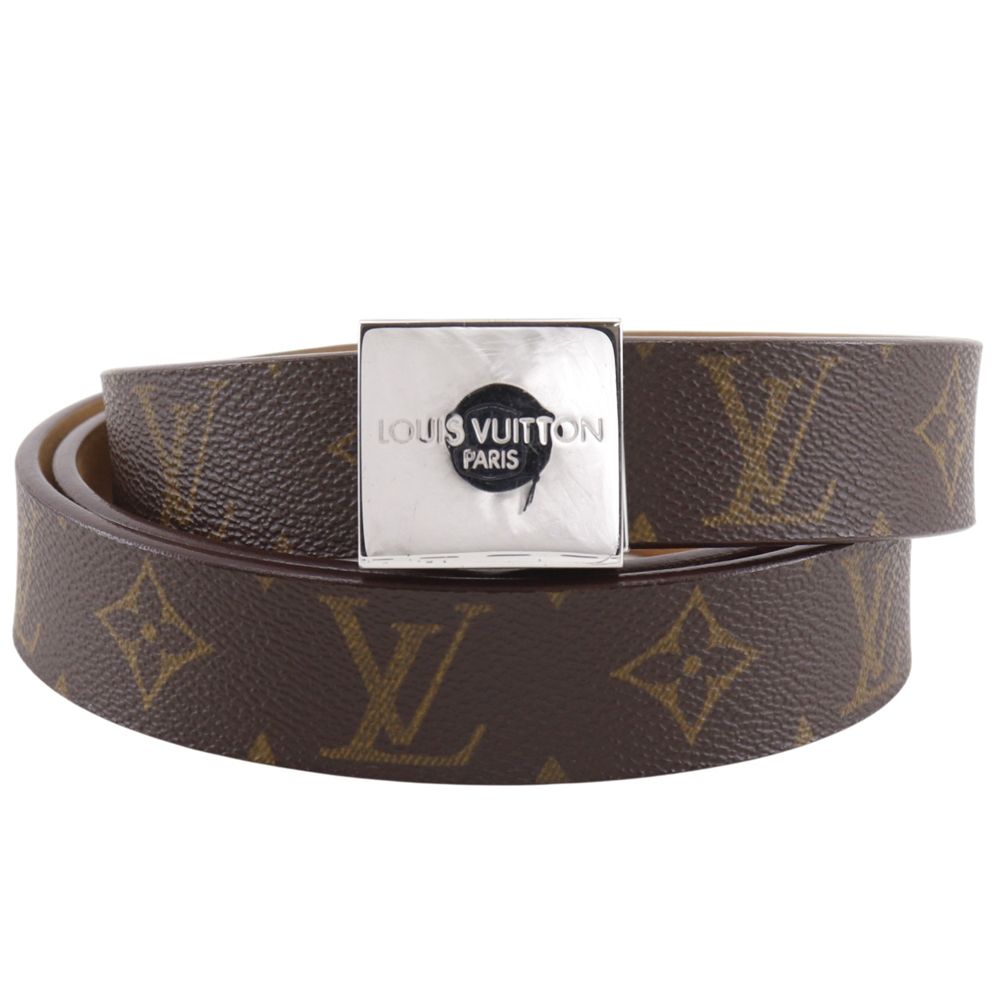【LOUIS VUITTON】ルイ・ヴィトン サンチュール・キャレ M6801 モノグラムキャンバス 茶 LB1021 メンズ ベルト
