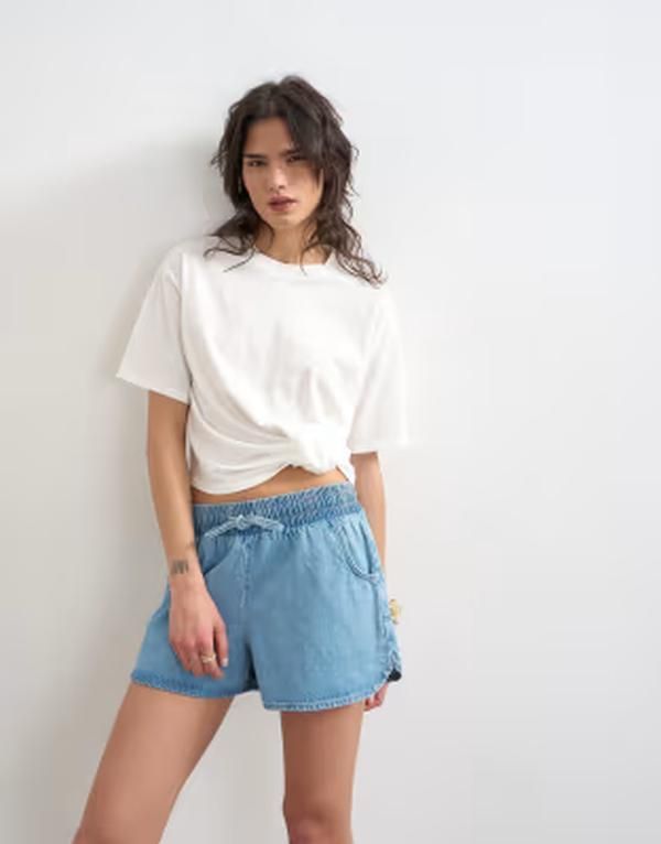 トップショップ レディース トップス Tシャツ Topshop tucked hem boxy tee IVORY アイボリー