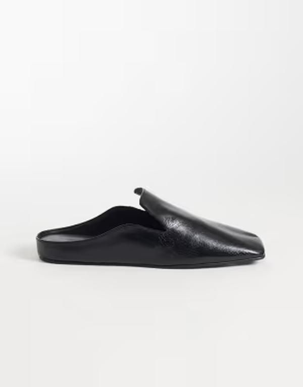 エイソス レディース シューズ サンダル レザー ASOS DESIGN Maude premium slipper mules leather Black ブラック