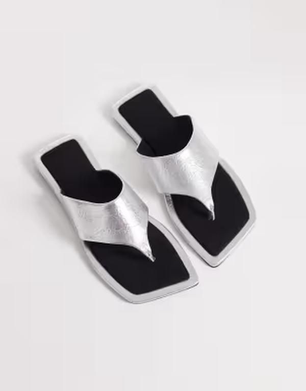 エイソス レディース シューズ サンダル ASOS DESIGN Feline square toe sandalsILVER シルバー