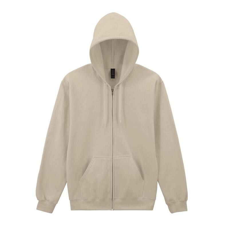 ギルダン レディース アウター ニット・セーター フリース パーカー Gildan Unisex Adult Softstyle Fleece Midweight Full Zip Hoodie Sand サンド
