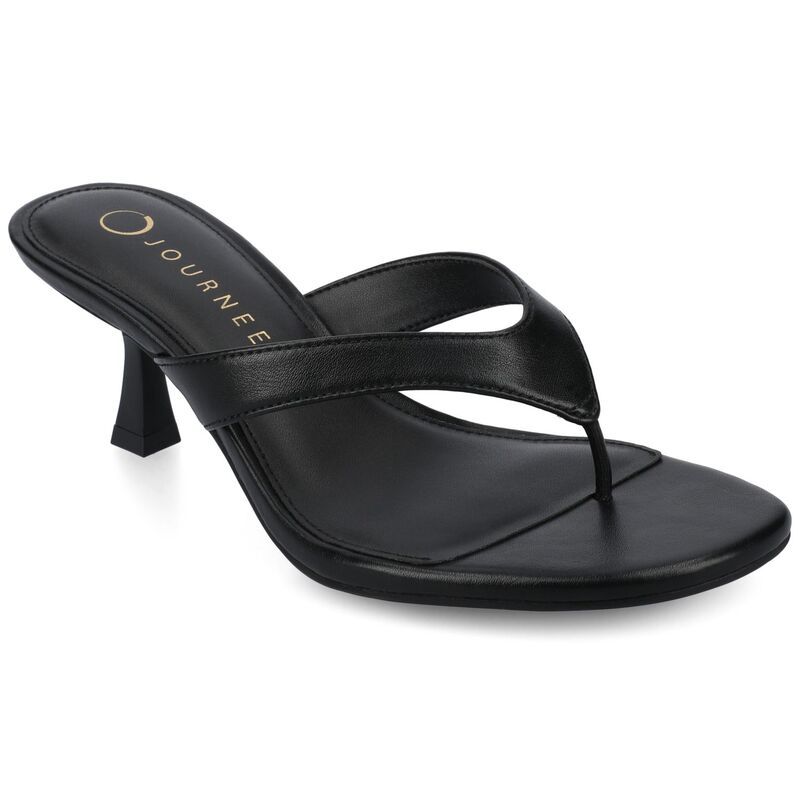 ジャーニー レディース シューズ サンダル ヒール Journee Womens Danielle Kitten Heel Thong Sandals Black ブラック