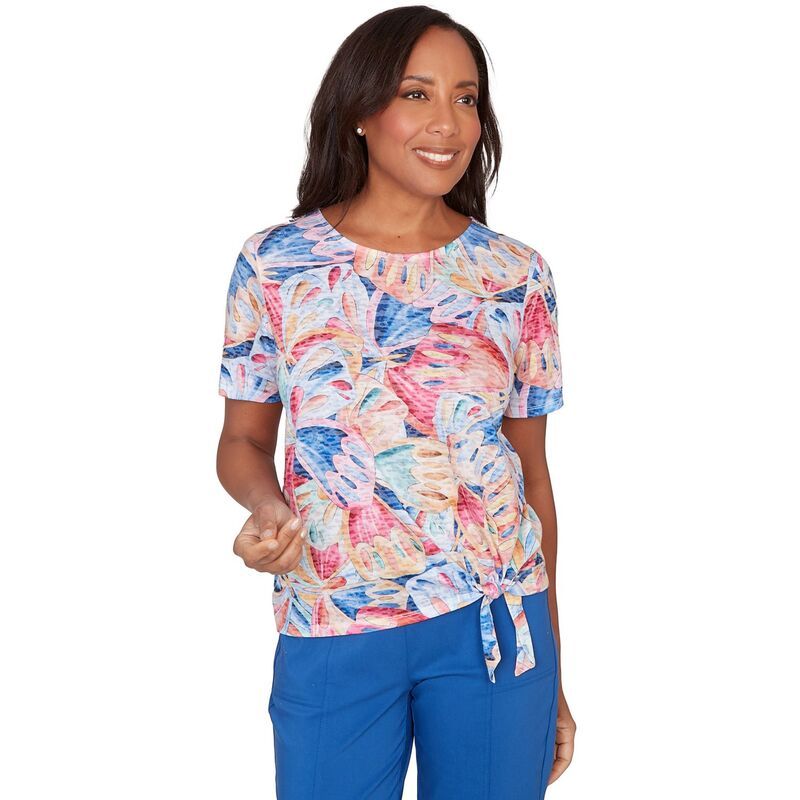 アルフレッド ダナー レディース トップス Tシャツ プチ グラフィック Petite Alfredunner Butterfly Wing TieFront Graphic Tee Pink Multi ピンク
