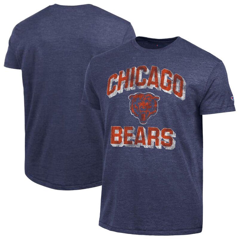 チャンピオン レディース トップス Tシャツ Mens Champion Heather Navy Chicago Bears Ultimate TriBlend TShirt Brs Navy ネイビー