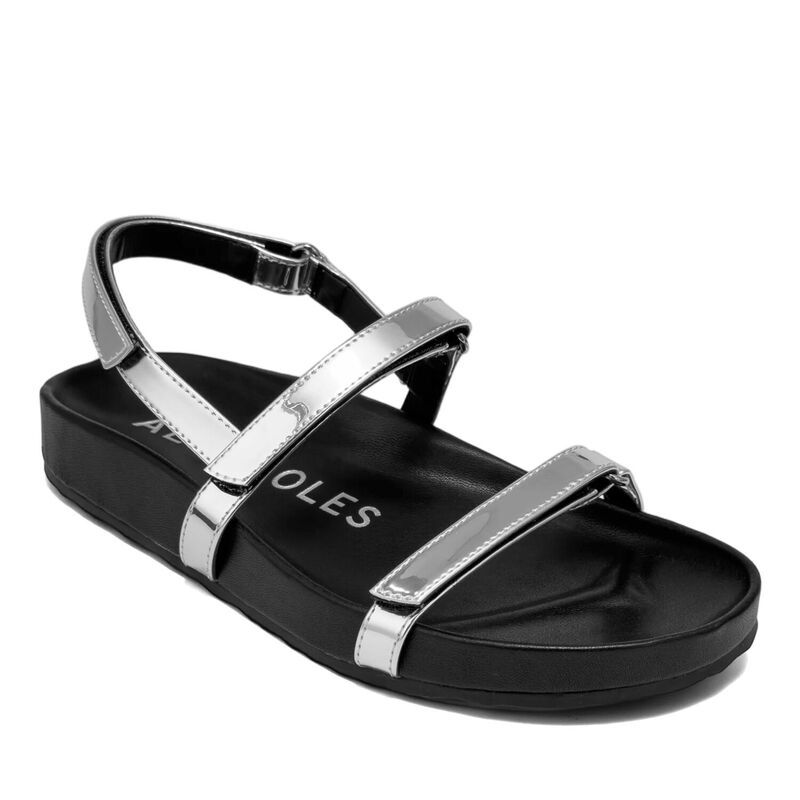 エアロソールズ レディース シューズ サンダル Aerosoles Liana Womens Flat Footbed Sandals With Adjustable Strapsilver シルバー
