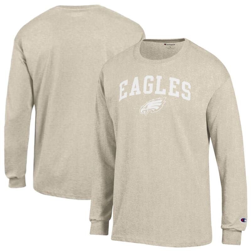 チャンピオン レディース トップス Tシャツ ジャージー Mens Champion Oatmeal Philadelphia Eagles White Ink Jersey Long Sleeve TShirt Eag Multi マルチカラー 10,205円