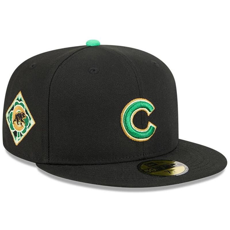 ニューエラ レディース アクセサリー 帽子 Mens New Era Black Chicago Cubs 2026 St Patricks Day 59FIFTY Fitted Hat Cublack ブラック