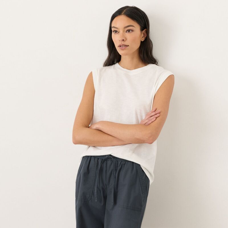 パクト レディース トップス Tシャツ コットン Pact Organicotton Featherweight Slub Relaxed Muscle Tee Cream クリーム 8,495円