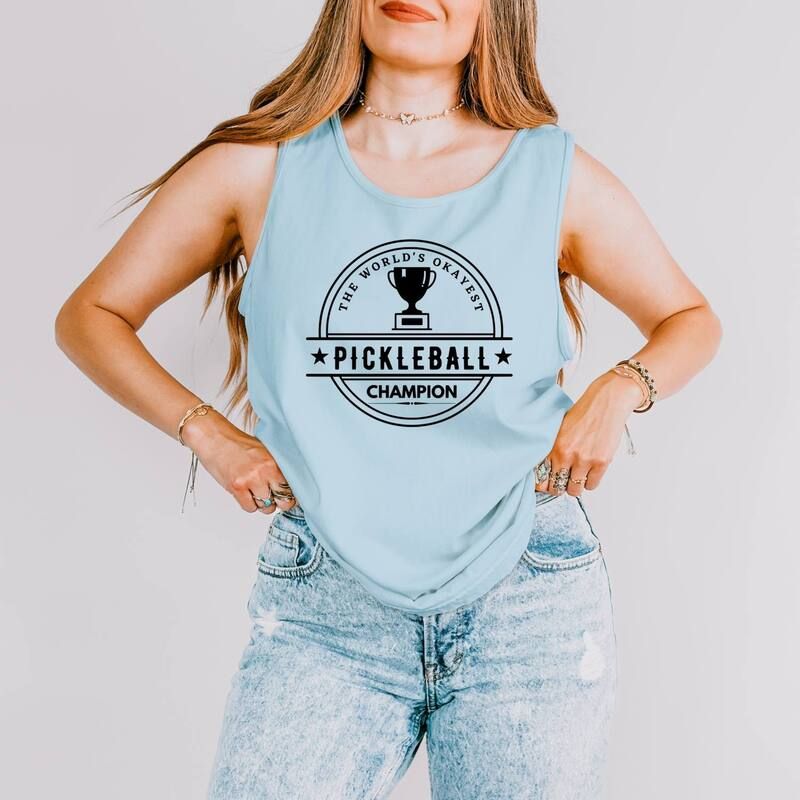 Simply Sage Market レディース トップス Tシャツ グラフィック Simply Sage Markethe Worlds Okayest Pickleball Champ Womens Garment Dyed Graphic Tank To