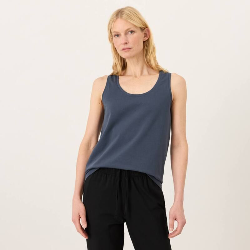 パクト レディース トップス Tシャツ コットン Pact Luxe Signature Tank Made With Organicotton Steel Blue ブルー