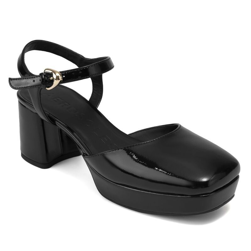 エアロソールズ レディース シューズ パンプス ヒール Aerosolesenna Womens Block Heel Mary Jane Pumps Black ブラック
