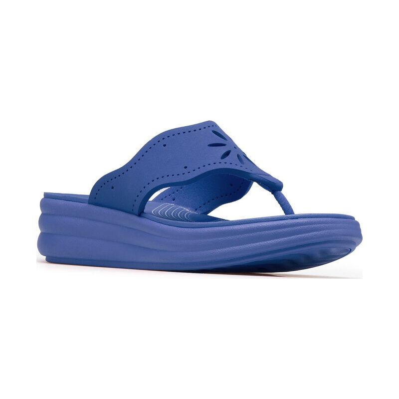 クラークス レディース シューズ サンダル Clarks Cloudsteppers Womens Wedge Flip Flop Sandals Blue ブルー