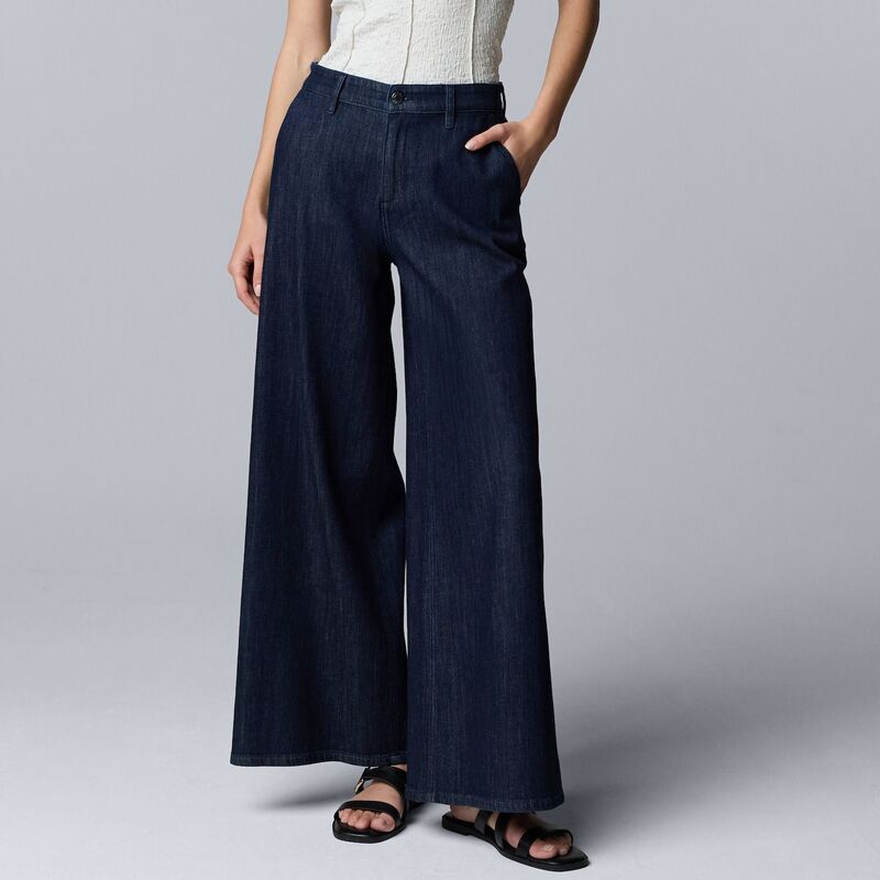 ヴェラウォン レディース ボトムス デニムパンツ Womensimply Vera Wang MidRise Palazzo Denim Pants Rumindigo Rinse インディゴ 9,571円
