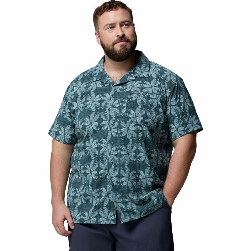 コロンビア レディース トップス Tシャツ プリントール Big Tall Columbia Utilizer Print Camp Shirt Everblue