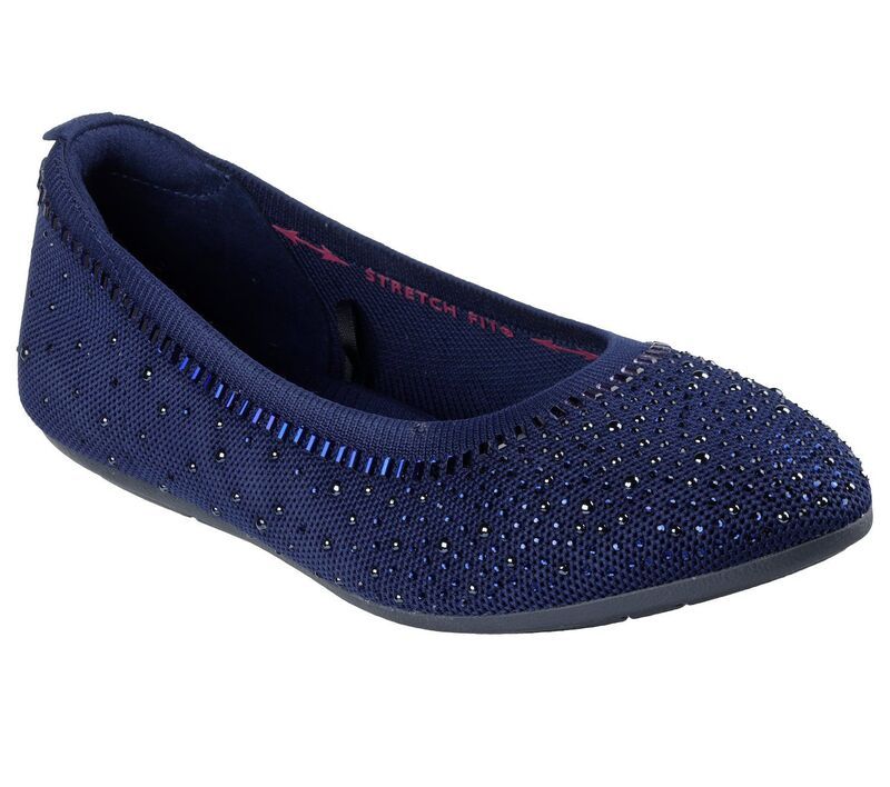 スケッチャーズ レディース シューズ サンダル Skechers Cleo 20 WomenslipOn Textured Flats Navy ネイビー