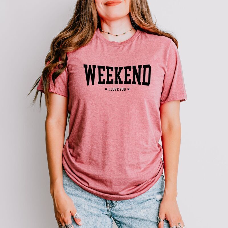 Simply Sage Market レディース トップス Tシャツ グラフィック Simply Sage Market Weekend I love You Heart Womenshort Sleeve Graphic TShirt Mauve