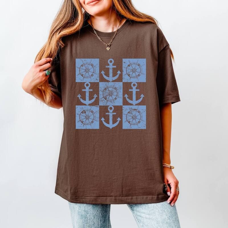 Simply Sage Market レディース トップス Tシャツ ヒール Simply Sage Market Anchor Wheel Grid Womens Heavyweightee Cocoa ココア 8,151円