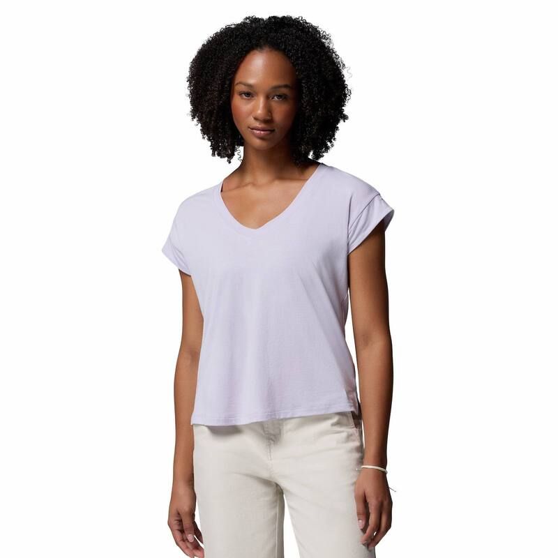 コロンビア レディース トップス Tシャツ Vネック Womens Columbia VNeck Short Sleeve Tee Lavender Pearl パール