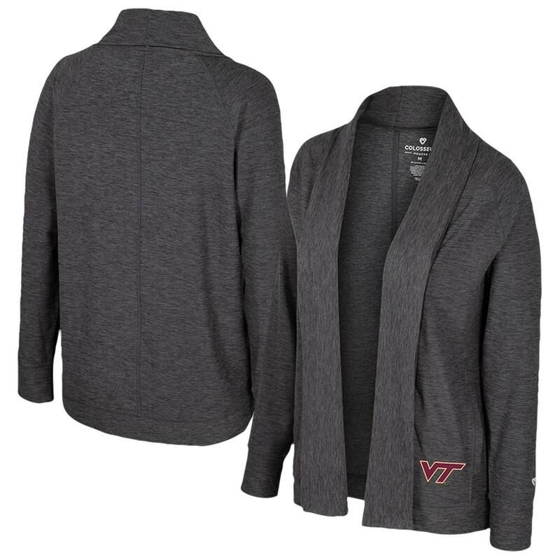 コロシアム レディース アウター ニット・セーター カーディガン Womens Colosseum Charcoal Virginia Techokies Dash Cardigan Vat Charco チャコール