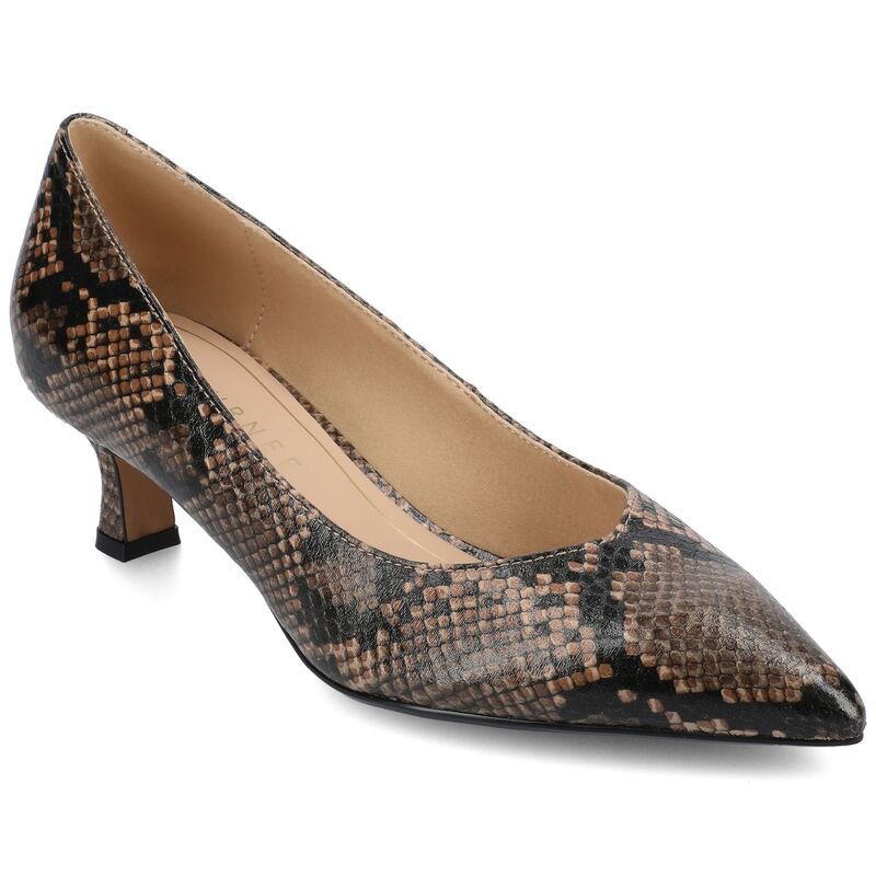 ジャーニー レディース シューズ パンプス ヒール Journee Pammie Medium and Wide Width WomenslipOn Kitten Heel Pumpsnake Brown ブラウン