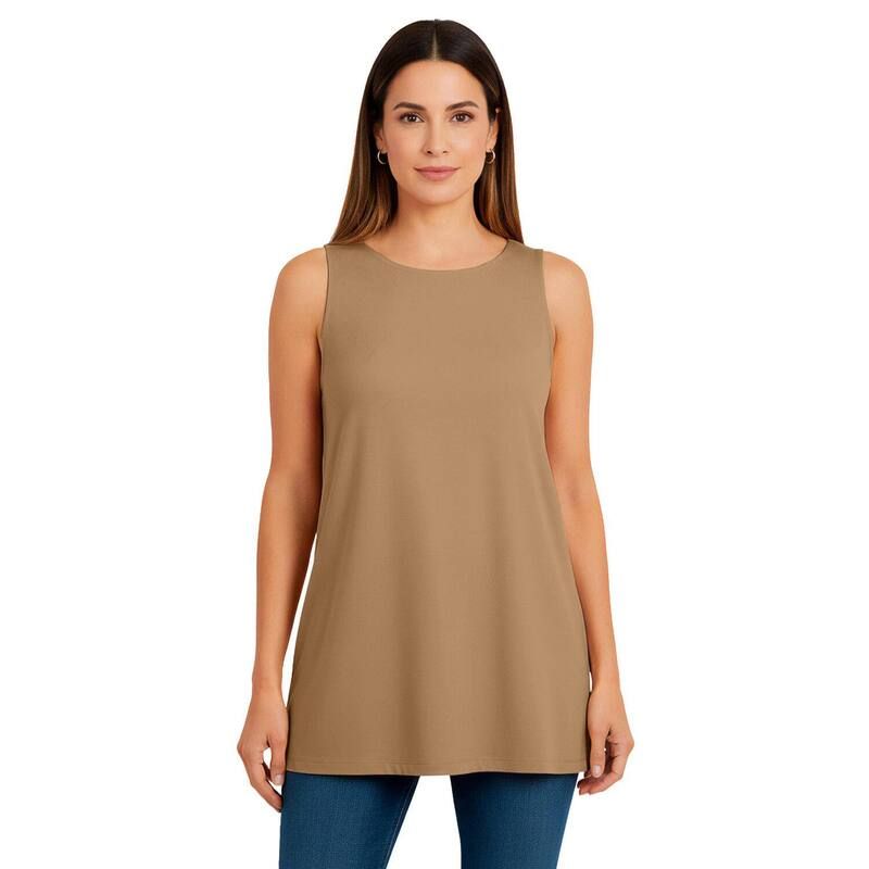 ジェシカロンドン レディース トップス Tシャツ プラスサイズ ニット Jessica London Womens Plusize Stretch Knitunic Tank Soft Camel キャメル