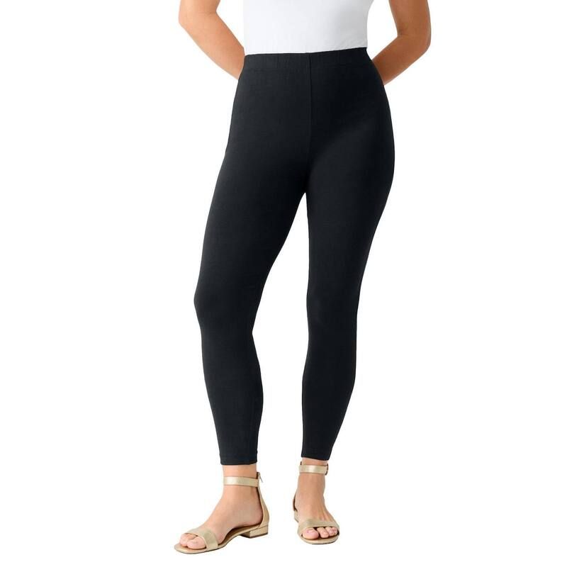 ロアマンズ レディース ボトムス カジュアルパンツ プラスサイズ プチ アンクル Roamans Womens Plusize Petite Plusizessential Stretch Anklength PullOn Legging Black ブラック
