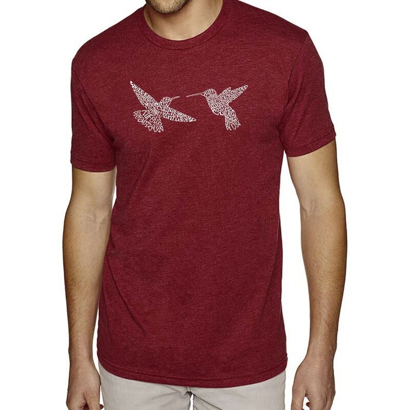 エルエーポップアート レディース トップス Tシャツ LA Pop Art Hummingbirds Mens Premium Blend Word ArtShirt Burgundy バーガンディ