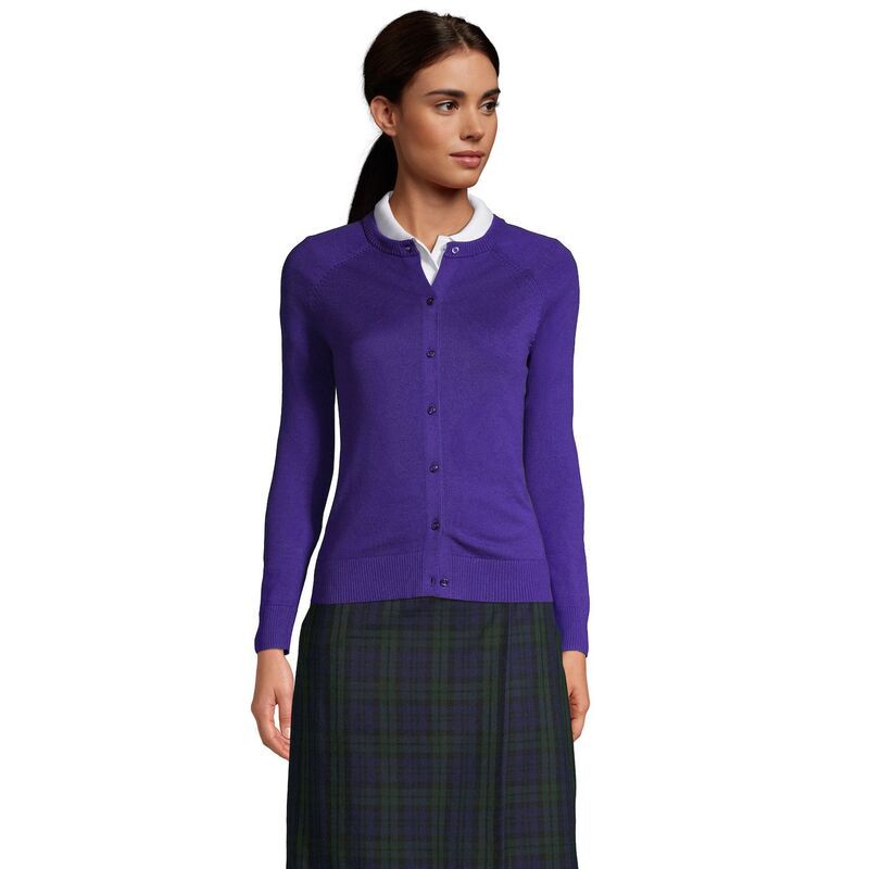 ランズエンド レディース アウター ニット・セーター コットン カーディガン Womens Lands End Cotton Modal Cardigan Sweater Deepurple パープル 7,441円