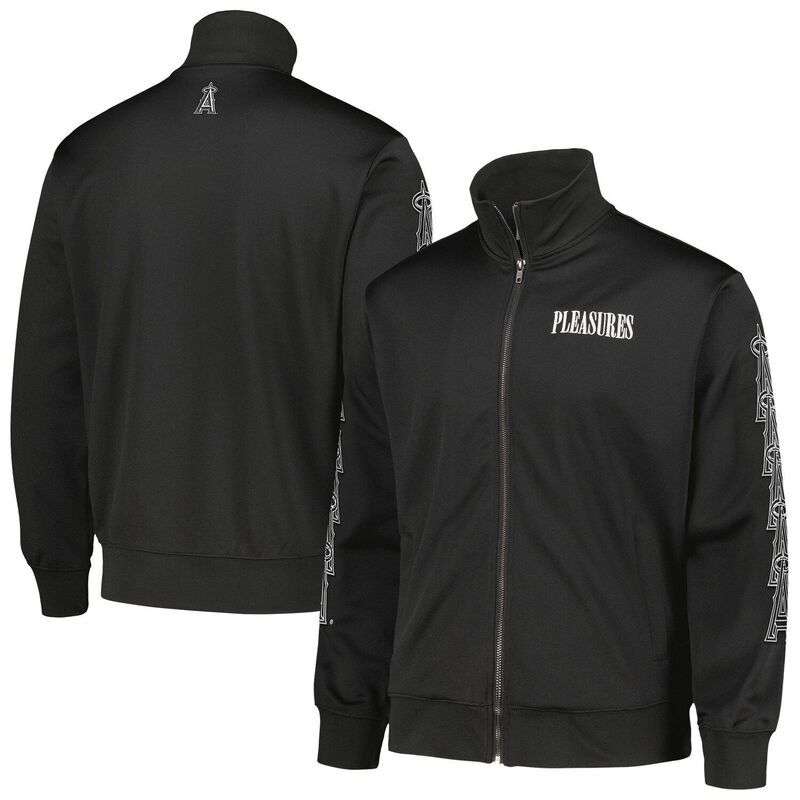 プレジャーズ レディース アウター ジャケット・ブルゾン PLEASURES Mens Black Los Angeles Angels Pitcher FullZip Track Jacket Ang Black ブラック