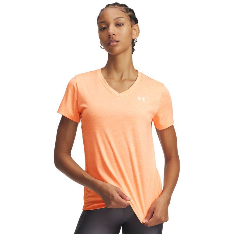 アンダーアーマー レディース トップス Tシャツ Vネック Womens Under Armour Tech VNeck Short Sleeve Tee Orange Bloc オレンジ