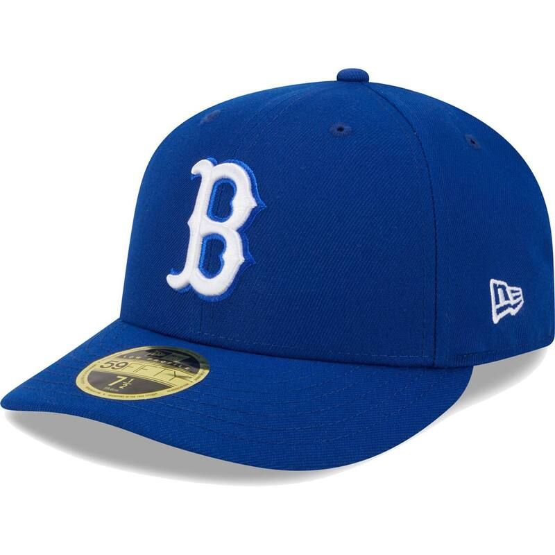 ニューエラ レディース アクセサリー 帽子 ロゴ Mens New Era Royal Boston Red Sox White LogoLow Profile 59FIFTY Fitted Hat Rsx Blue ブルー