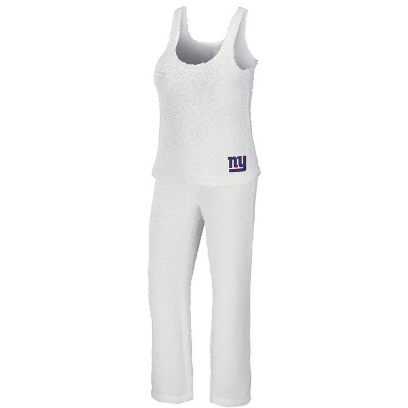 ウェア バイ エリン アンドルーズ レディース アンダーウェア ナイトウェア パンツ Womens WEAR by Erin Andrews Cream New York Giants Cozy Scoop Neck Tank Top Pantsleep Se