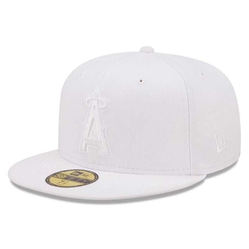ニューエラ レディース アクセサリー 帽子 Mens New Era Los Angeles Angels White on White 59FIFTY Fitted Hat Ang White ホワイト