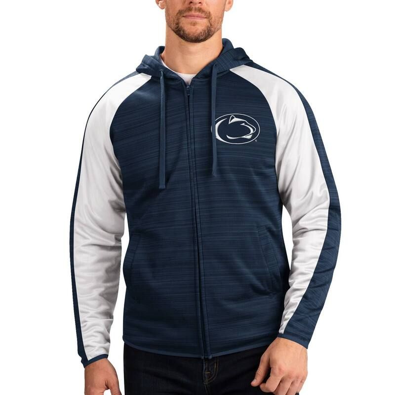 GIII レディース アウター ジャケット・ブルゾン パーカー Mens GIII Sports by Carl Banks Navy Penn State Nittany Lions Neutral Zone Raglan FullZip Track Jac