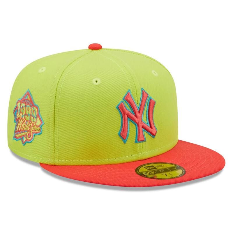 ニューエラ レディース アクセサリー 帽子 Mens New Era GreenRed New York Yankees Cyber Highlighter 59FIFTY Fitted Hat Ynk Green グリーン