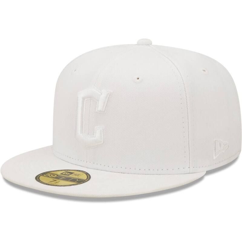 ニューエラ レディース アクセサリー 帽子 Mens New Era Cleveland Guardians White on White 59FIFTY Fitted Hat Grd White ホワイト