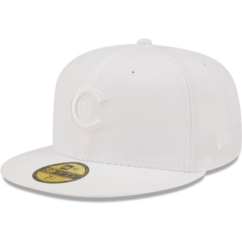 ニューエラ レディース アクセサリー 帽子 Mens New Era Chicago Cubs White on White 59FIFTY Fitted Hat Cub White ホワイト