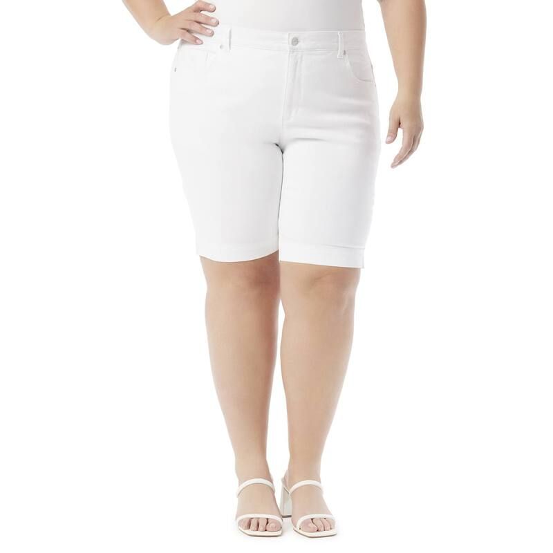 グロリアバンデービルト レディース ボトムス ハーフパンツ・ショーツ プラスサイズ ショートパンツ Plusize Gloria Vanderbilt Amanda Bermuda Shorts Vintage White ホワイト
