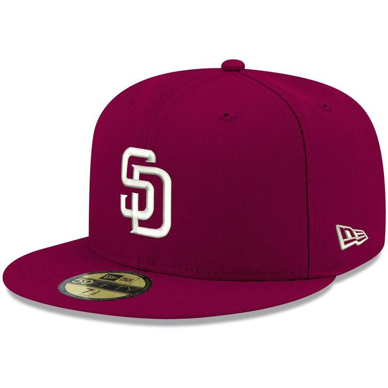 ニューエラ レディース アクセサリー 帽子 ロゴ Mens New Era Cardinal San Diego Padres White Logo 59FIFTY Fitted Hat Pad Red レッド