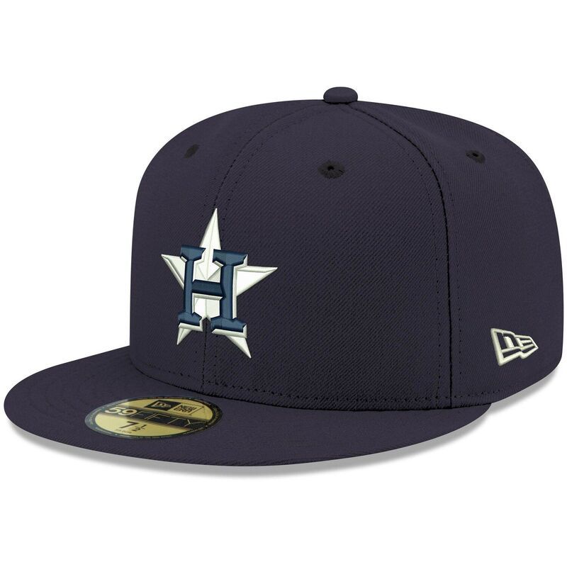ニューエラ レディース アクセサリー 帽子 ロゴ Mens New Era Navy Houston Astros Logo White 59FIFTY Fitted Hat Ast Navy ネイビー