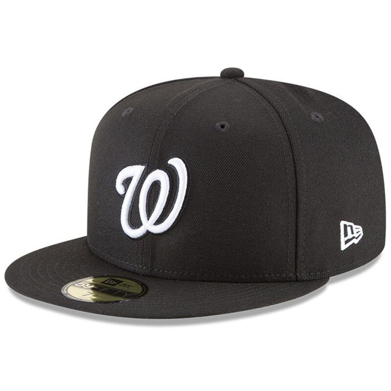 ニューエラ レディース アクセサリー 帽子 Mens New Era Black Washingtonationals 59FIFTY Fitted Hat Nat Black ブラック