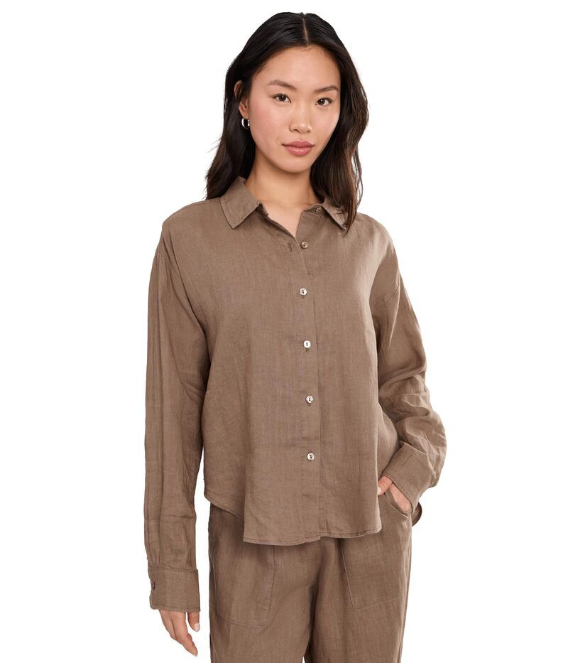 スプレンディット レディース トップス シャツ ボタンダウン リネン Splendid Stella Linen Button Down Wicker 30,420円