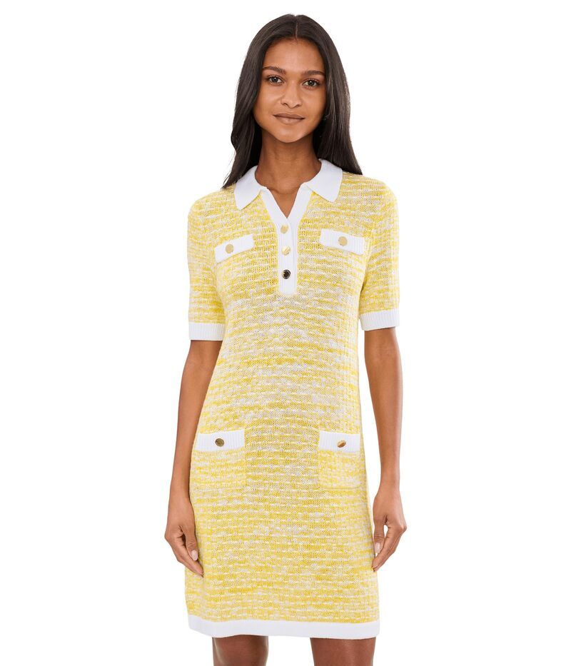 リリーピュリッツァー レディース トップス ワンピース ポロシャツ セーター Lilly Pulitzer Theodorah Polo Sweaterdress Estelle Yellow イエロー