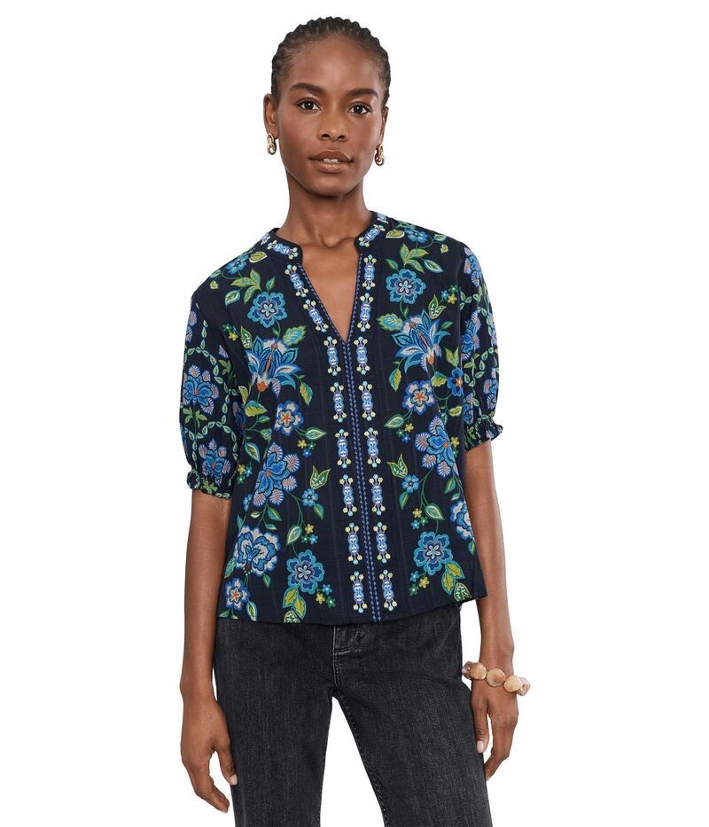 ジョニーワズ レディース トップス シャツ シャーリング ブラウス Johnny Wasmocked Sleeve Paris Blouse Delmira